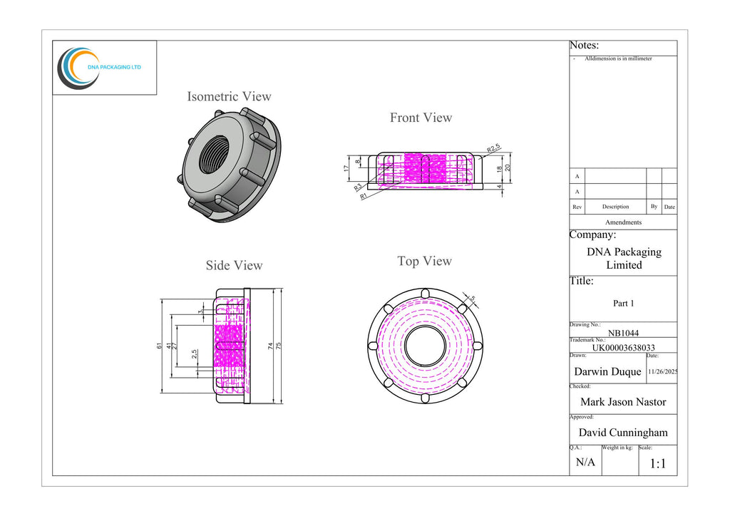 Din61 S60x6 (2 inch) Integrated Tap