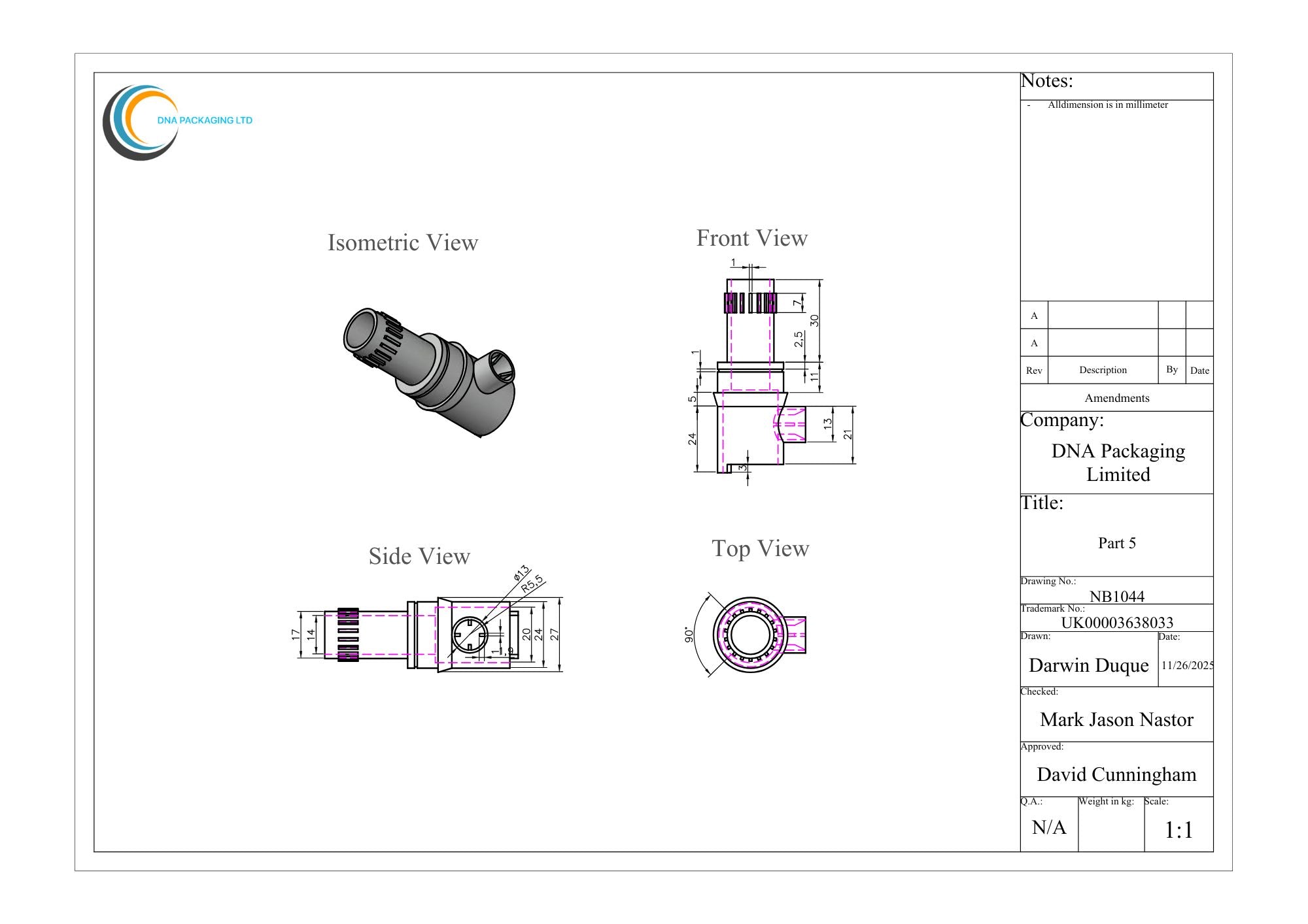 Din61 S60x6 (2 inch) Integrated Tap