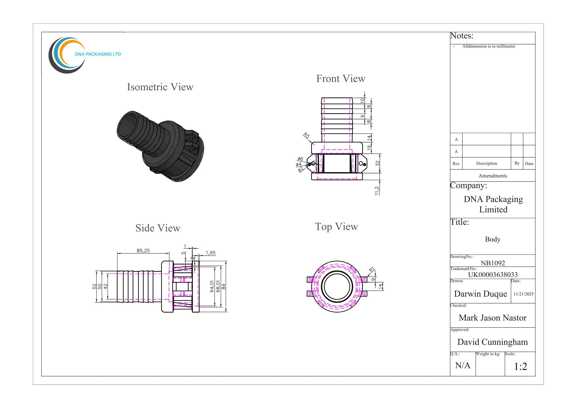 Camlock Coupler (2 inch) to (2 inch) Hose Tail