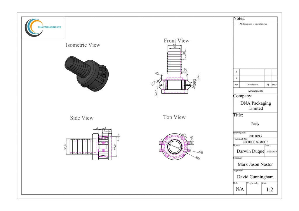 Camlock Coupler (2 inch) to (1.75 inch) Hose Tail