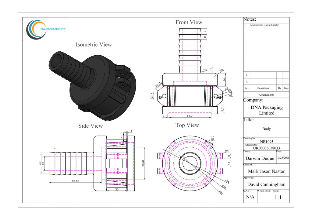 Camlock Coupler (2 inch) to (1.25 inch) Hose Tail