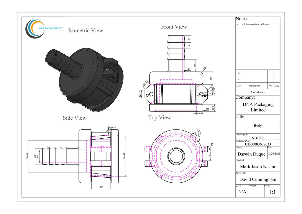 Camlock Coupler (2 inch) to (1 inch) Hose Tail