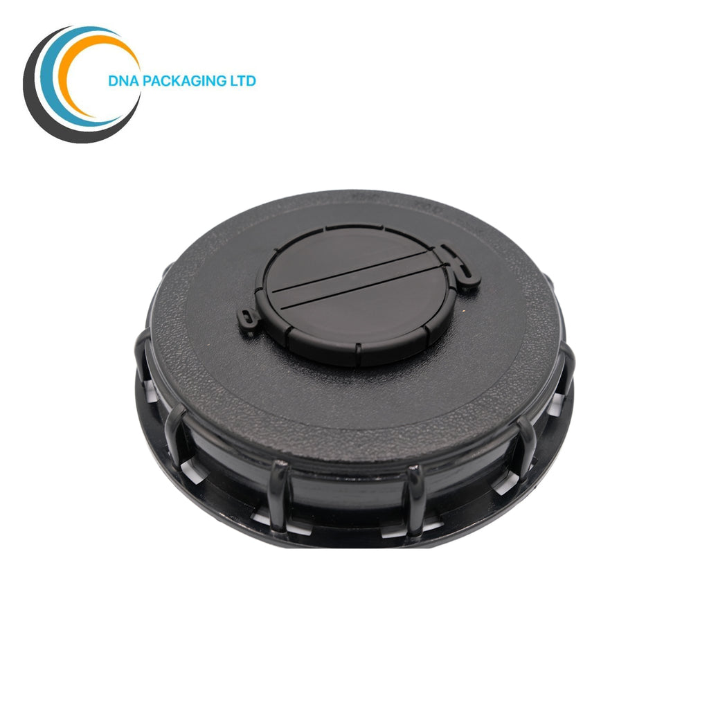 IBC Lid - 150mm Black with 2x (0.5 inch) BSP Male