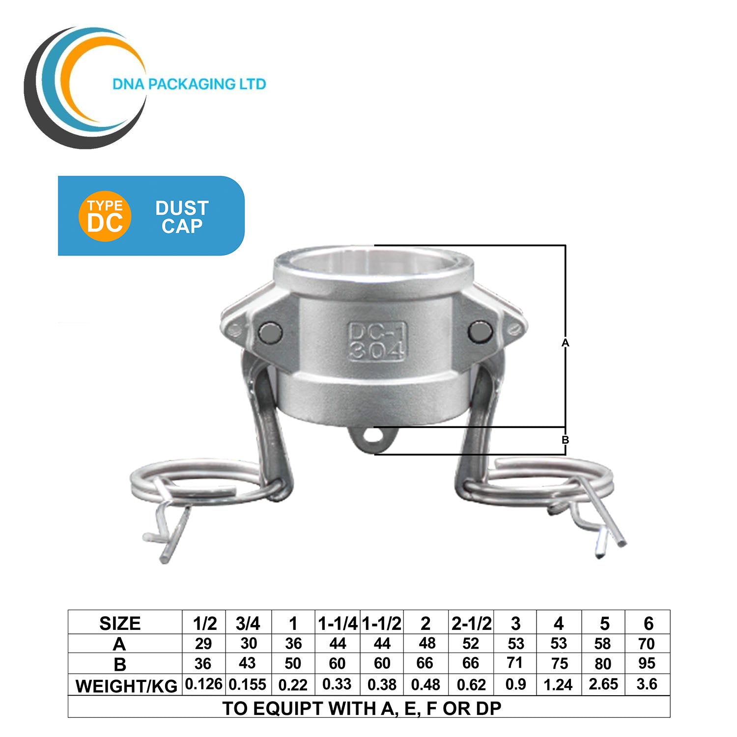 Stainless Steel 316 Type DC - 1"